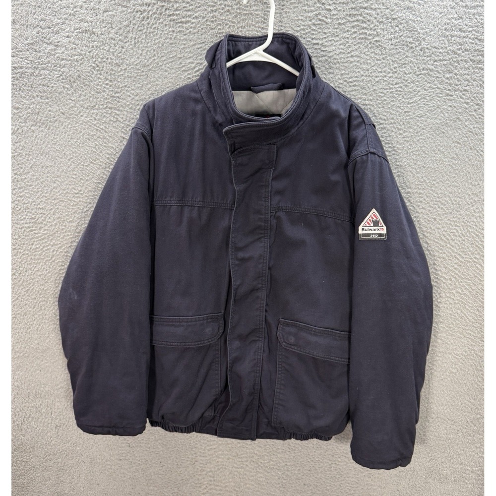 Bulwark Jacket Adult Large Blue Flame Resistant FR 2112 Welding Chore Barn Mens